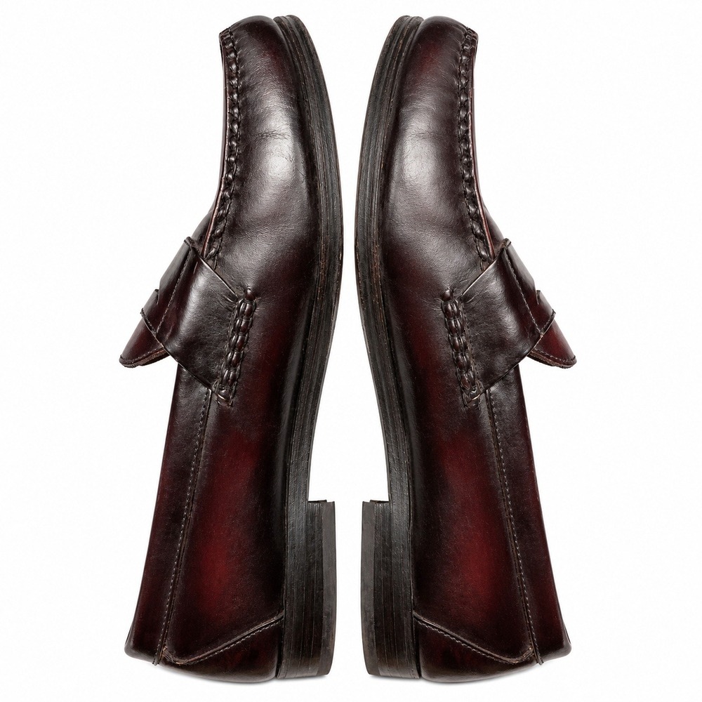 Allen Edmonds Walden Penny Loafers Mens Size 11.5 D Width Burgundy Leather USA - Picture 5 of 8